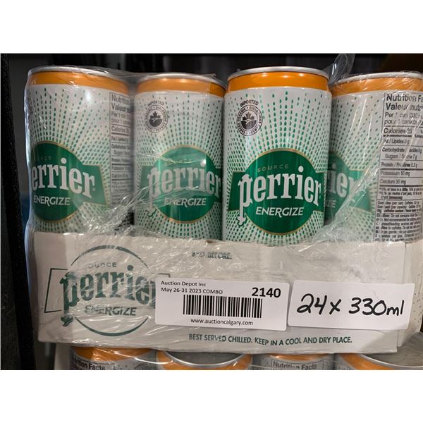 CASE LOT - Perrier Caffeine & Yerba Mate Tangerine Flavor Caffeinated Energy Drink 24 x 330ml