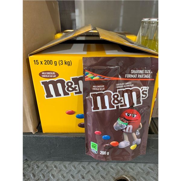 CASE LOT - M&M Milk Chocolate Sharing Size Candies 15x200g