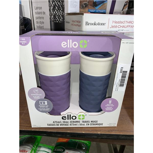 Ello 16oz Ceramic Travel Mugs pack of 2