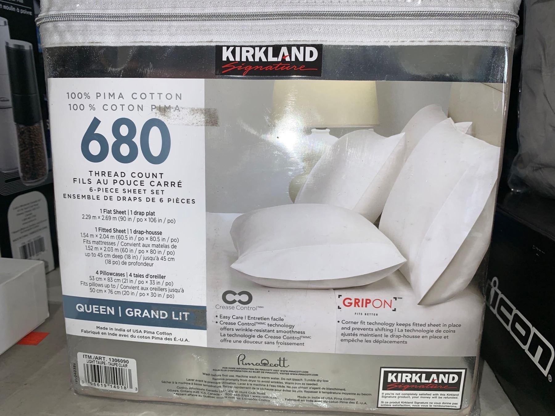 Kirkland Signature Queen 680 Thread Count 6pc Sheet Set
