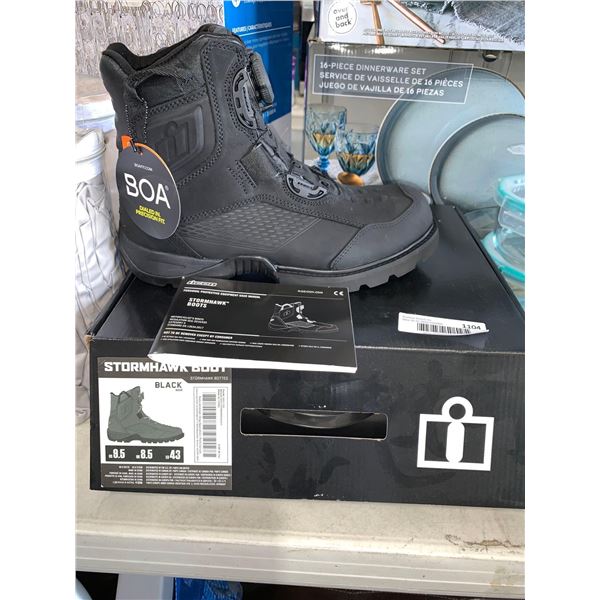 Icon Stormhawk Motorcycle Boot Waterproof Men's size 9.5 Black