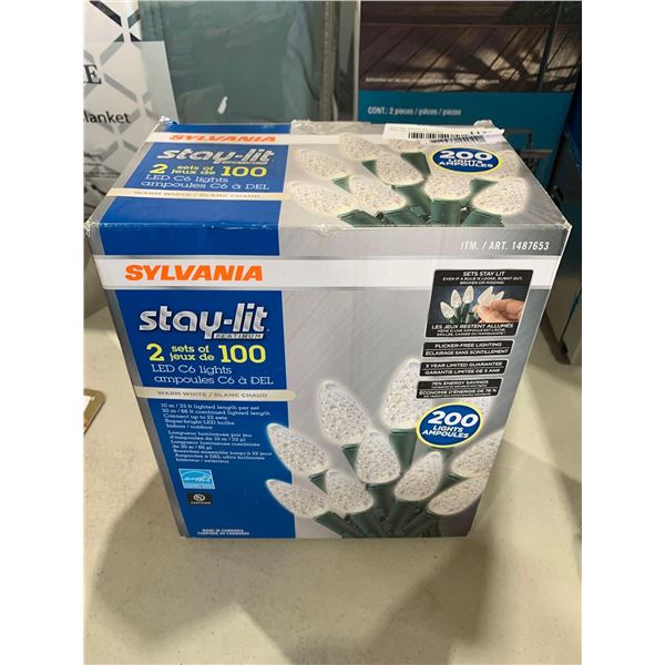 Sylvania Stay-Lit Warm White 2 sets of 100 LED C Lights