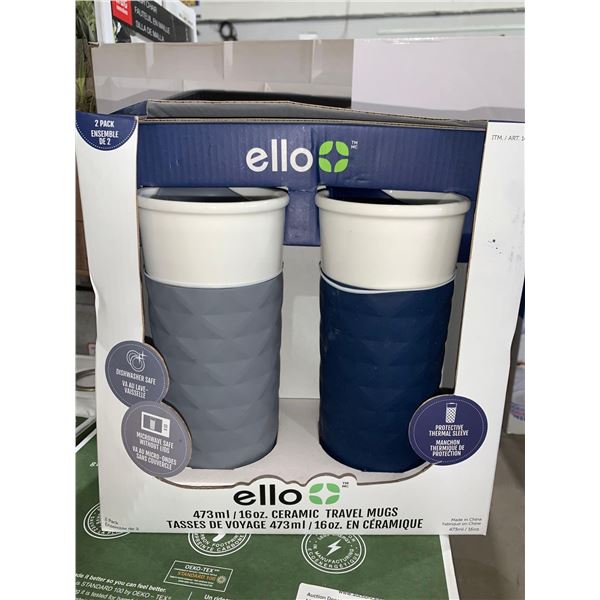 Ello 16oz - 473ml Ceramic Travel Mugs Lot of 2
