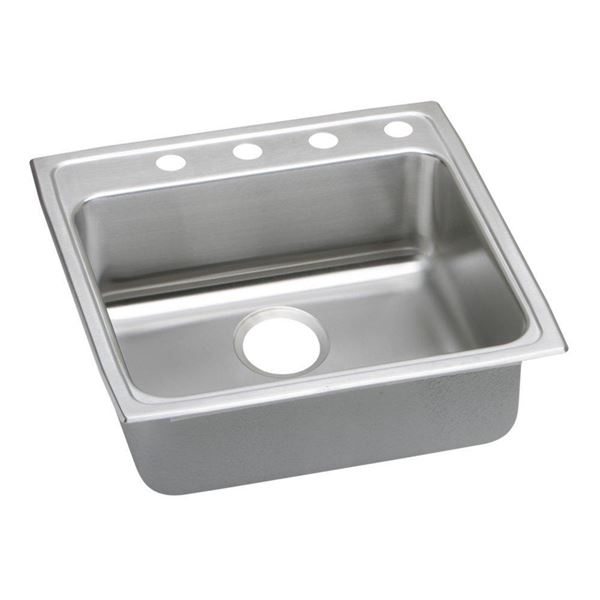 Elkay Lustertone Classic Stainless Steel 22" x 22" x 5-1/2" MR2-Hole Single Bowl Drop-in ADA Sink wi