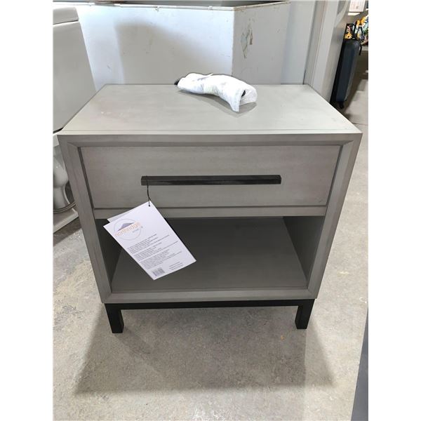 Nightstand With Power Grey 25"h x 24"w x 16"d