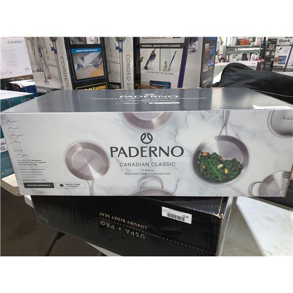 NEW Paderno Canadian Classic 11 Piece Stainless Steel Cookware Set