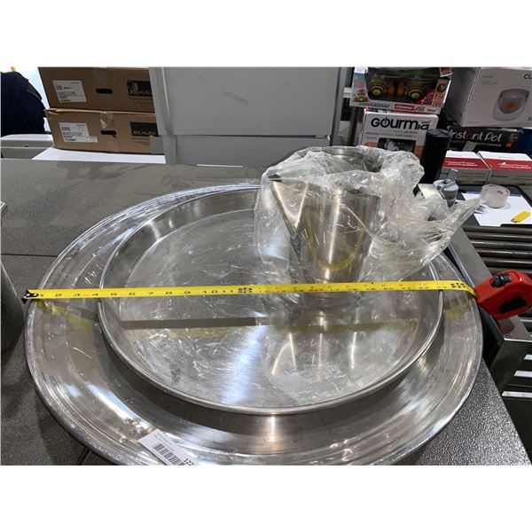 Assorted Lot of Trays and Pot