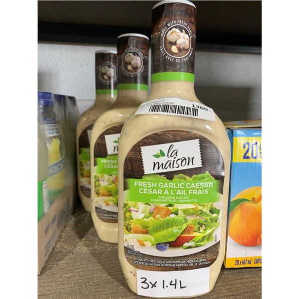 La Maison Fresh Garlic Caesar Dressing And Dip 3 x 1.4L