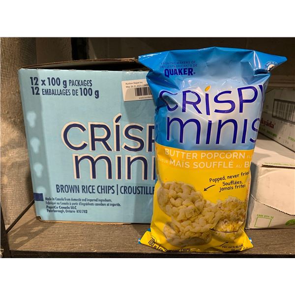 Mini Rice Chips Crispy Minis Brown Rice Chips Butter Popcorn Flavor 12 x's 100g