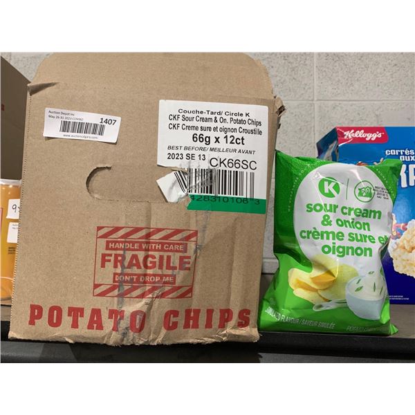 Circle K Sour Creme & Onion potato Chips 12 x 66g