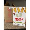Image 1 : Mary's Organic Real Thins Garlic Rosemary Crackers  6 x 142g