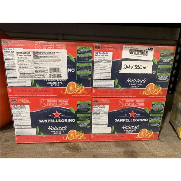 SANPELLEGRINO Naturali Sparkling Water - Aranciata Rossa - 6 x 330ml Lot of 4 Cases