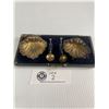 Image 2 : Antique Sterling Silver Scallop Design Salt Cellars