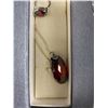Image 2 : Very Nice Red Ruby Silver Ring, Earrings and Necklace Set with Pendant