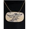 Image 2 : Vintage Shrimshaw Ivory, Marked M.D.611 Necklace
