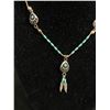 Image 2 : Vintage 925 Silver Native American Bear Paw Earrings & Pendant Necklace w/ Turquois Marked 925