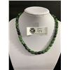 Image 1 : Vintage 925 Sterling Silver Green Jade Bead Necklace, Marked