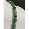 Image 2 : Vintage 925 Sterling Silver Green Jade Bead Necklace, Marked