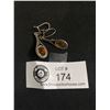 Image 2 : Very Nice Sterling Silver Genuine Amber, Dangle Large Earrings
