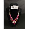 Image 1 : Gorgeous Huge Sterling Silver Genuine Ruby & Moonstone Necklace, Marked 925