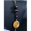 Image 2 : Large Heavy Vintage Multi Stone Genuine Necklace w/Garnets