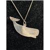 Image 2 : 925 Sterling Silver Vintage Whale Pendant Marked 925 HVP & Silver Chain