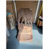 Image 1 : Carved African 2 Pc. Birthing Chair Giraffe Motif