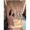 Image 2 : Carved African 2 Pc. Birthing Chair Giraffe Motif