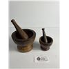 Image 1 : 2 Interesting Wooden Mortars & Pestles