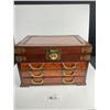 Image 1 : Fabulous Burl Top Brass Mounted Asian Jewelry Box