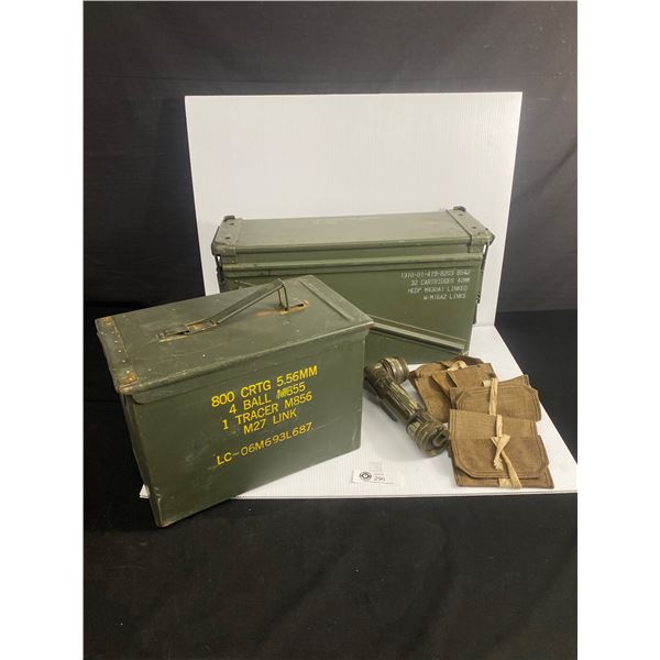 Two Ammunition Boxes In Excellent Conditon, Fulton Military Flashlight and Russian Military Pistol C