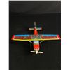 Image 2 : Japanese Tin Cessna Sky Taxi Toy Friction Airplane - Friction Mechanism Works And Will Turn Propelle