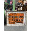 Image 1 : Vintage St Thomas Orange Crush Tin Sign Nicely Framed Displays Well Was Cut In Half