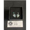 Image 1 : Beautiful Zuni Sterling Silver Earrings w/ Very Colourful Opals Inlaid