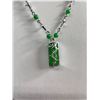 Image 3 : Unusual Green Bead Necklace w/Green Jade Pdt, Dragon Design