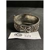 Image 2 : Very Unusual Handcrafted Silver, Tested Hinged Bangle w/Misc Stones