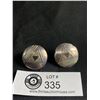 Image 1 : 925 Vintage Silver Round Disc Earrings w/Gold Colour Triangles In Center
