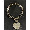 Image 2 : Vintage 925 Sterling Silver Bracelet w/Sterling Heart Charm, Signed R.M. Italy
