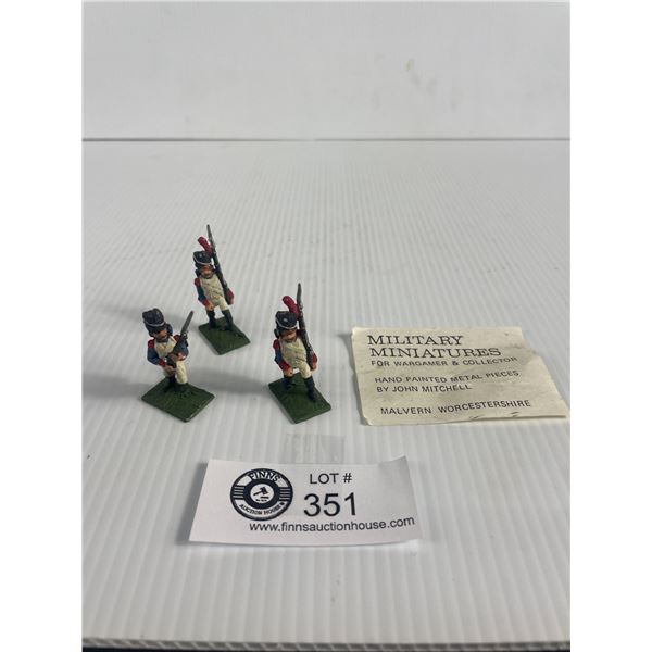 3 Antique Handpainted John Mitchell Military Miniatures