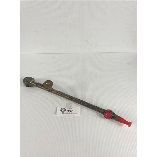 Chinese Metal & Stone Opium Pipe