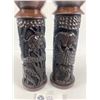 Image 2 : Nice Pair Of African Carved Ebony Candlesticks