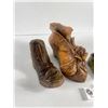 Image 2 : 4 Handcarved Wooden Boots/Shoes