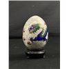 Image 2 : Asian Wooden Basket & Cloisonne Dragon Egg