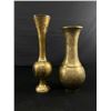 Image 1 : 2 Older Engraved Brass Vases