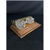 Image 1 : Victorian Oak & Brass Inkstand (with 2 Not Original Bottle)