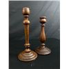 Image 2 : 5 Pc Brass & Wood Candlestick