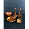 Image 1 : Wooden Bowls & Candlestick Lot