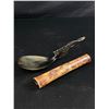 Image 1 : Carved Bone Container & Horn Spoon