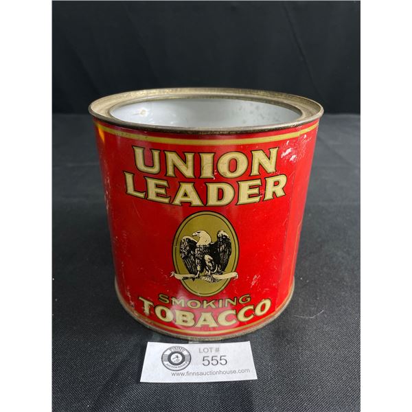 Vintage Union Leader Tobacco Can, No Lid