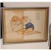 Image 1 : Original Framed Vargas PinUp Girl Print Approx. 17" x 21"